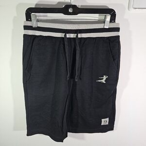 RARE Giordano X Bruce Lee 75th Year Anniversary Black Sweatpant Shorts!